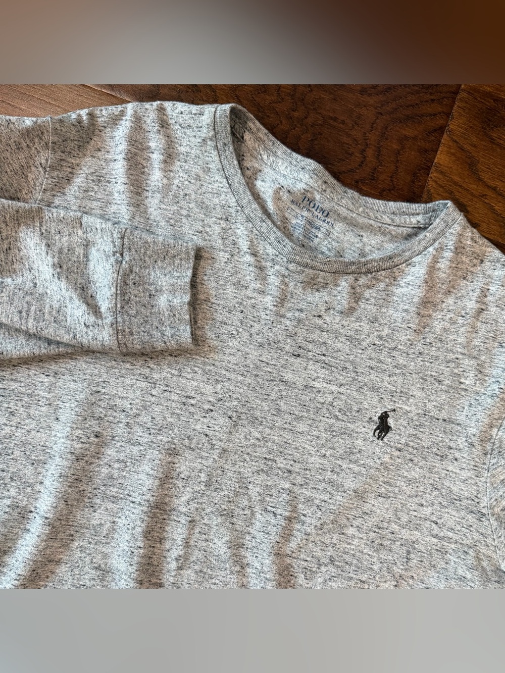 Polo Ralph Lauren Men’s Long Sleeve T Shirt Heather Gray Pony Logo Large